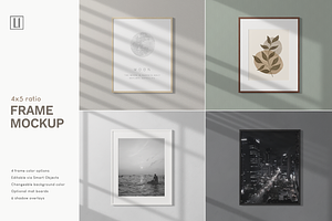 4x5 Frame Mockup, a Print Template by Lelu Art Design