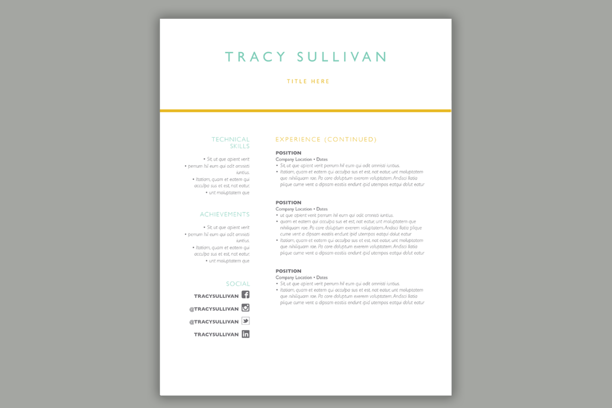 4 Page Resume Template | Word and In, a Resume Template by Scribbled Napkin Design (Photo 3 of 5)