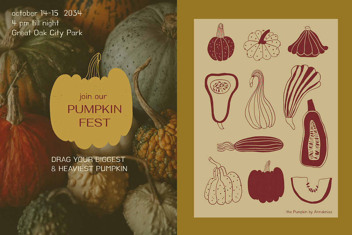 It's Autumn - fruits and foliage, a Seasonal Illustration by Annakniaz (Photo 8 of 15)