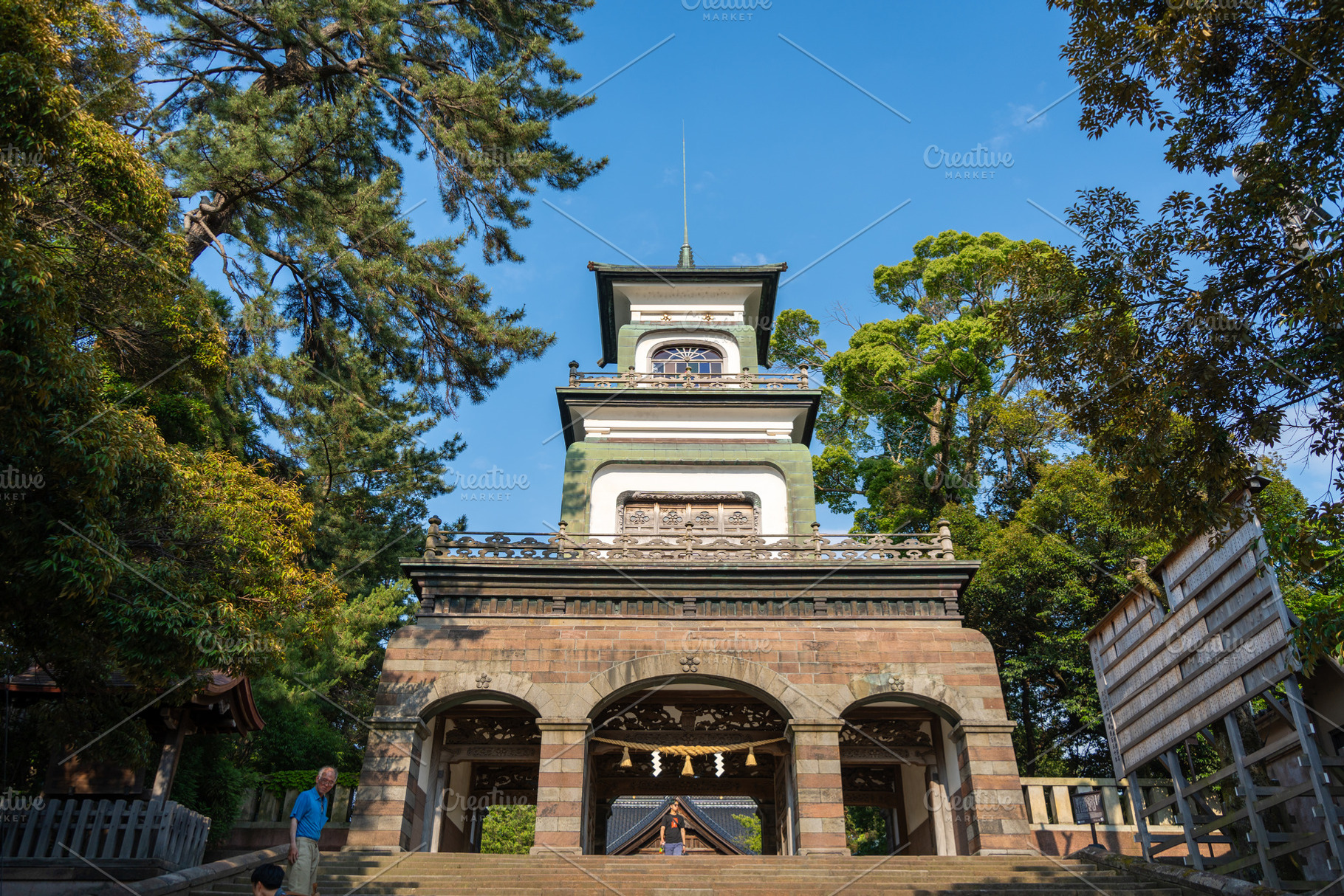 Entrance gate of Oyama-Jinja Shrine in Kanazawa, Japan, an Architecture Photo by GoodGoods