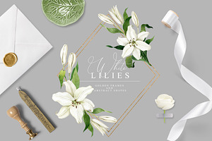 White Lilies Watercolor Set