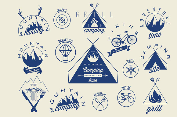 Symbols For Mountain Expedition