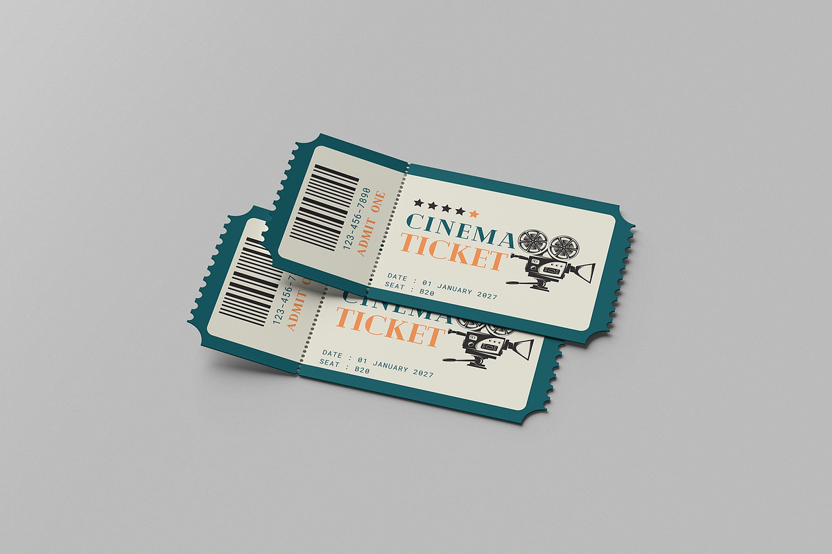 Cinema Ticket Mockup, an Advertising Mockup by hokagata (Photo 5 of 5)