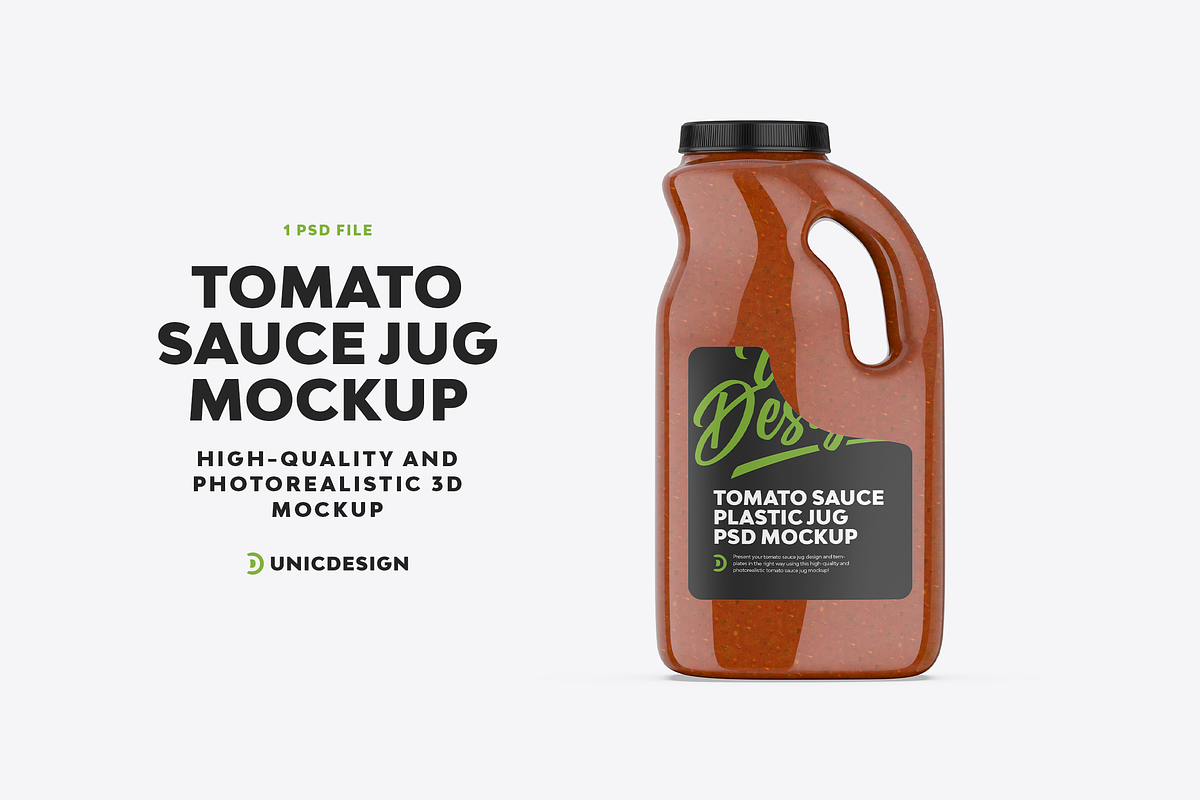 Tomato Sauce Jug Mockup, a Product Mockup by UnicDesign (Photo 1 of 3)