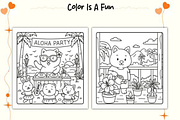 Cozy Hawaii Cute Coloring Pages V 1, an Animal Illustration by Ink Gallery (Thumbnail 2 of 4)