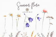 Watercolor Summer Flora clipart, an Illustration by YuliyaArtGarden (Thumbnail 2 of 14)