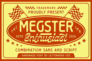 Megster Racing Font Duo, a Script Font by Letterhend Studio