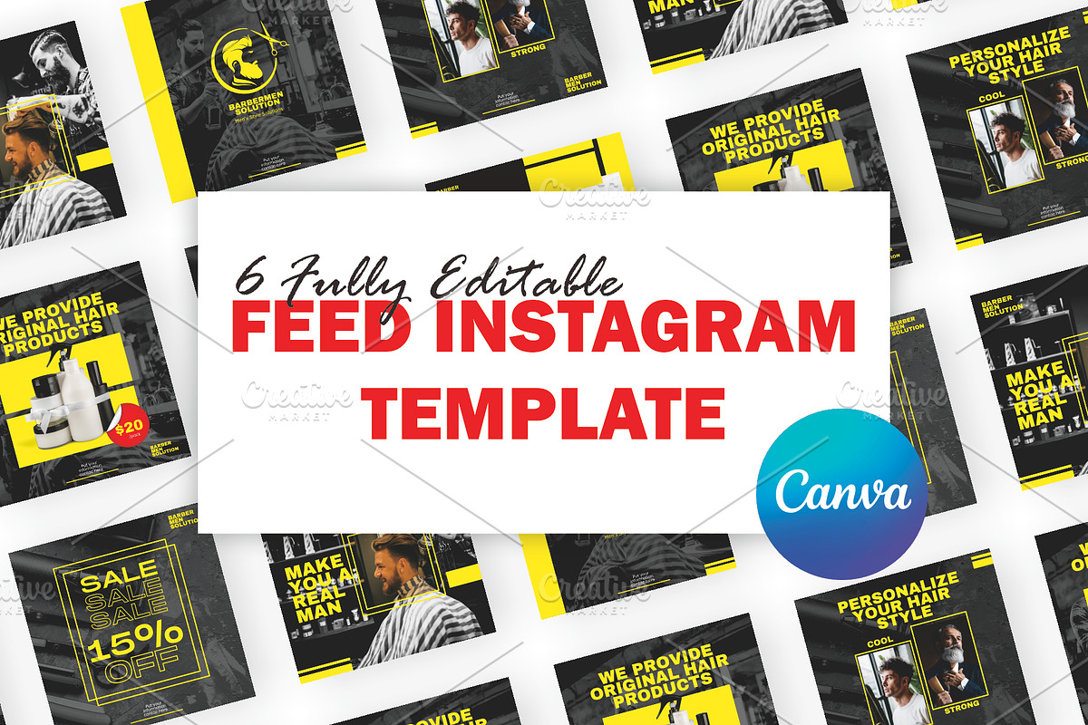 Barber Instagram Template - Canva, a Social Media Template by Null Stuido (Photo 2 of 3)