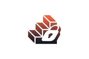 modern elegant stair padlock logo, a Branding & Logo Template by Rasagama Studio
