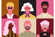 Abstract people face avatars set, a Person Illustration by Good Studio (Thumbnail 12 of 13)