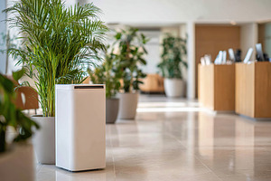 Parcel delivery system provides efficient service in modern office environment, a Photo by AlyaAnd