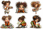 Easter Girl Clipart, an Illustration by Daily.Designs (Thumbnail 7 of 7)