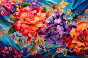 Durable Silk Textile Colorful Fabric