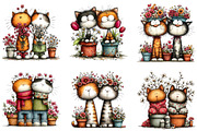 Spring Flower Pot Nursery Cat Clipar, an Illustration by CraftArtStudio (Thumbnail 2 of 6)