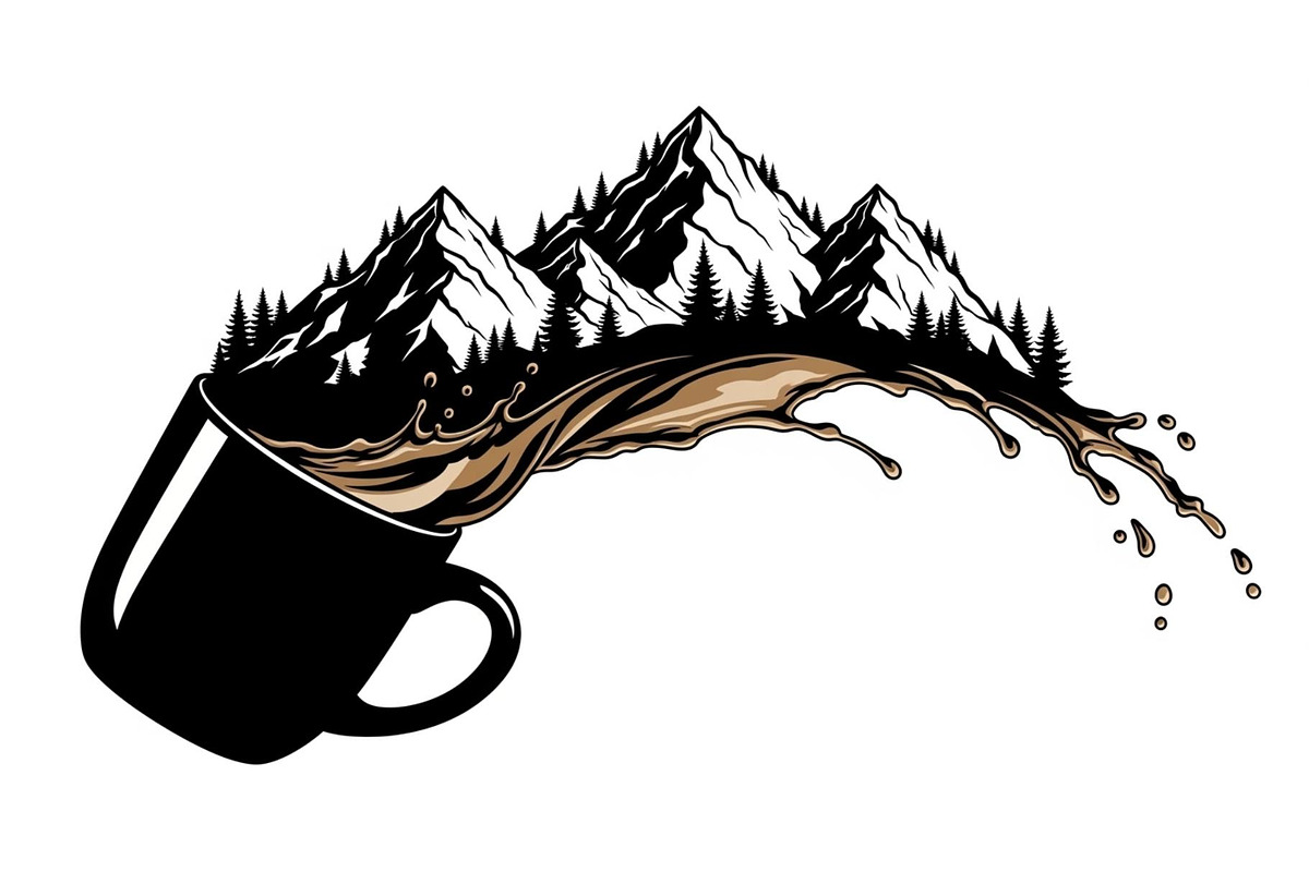 Mountain Coffee Cup Bundle, an Object Illustration by yasushie (Photo 20 of 31)