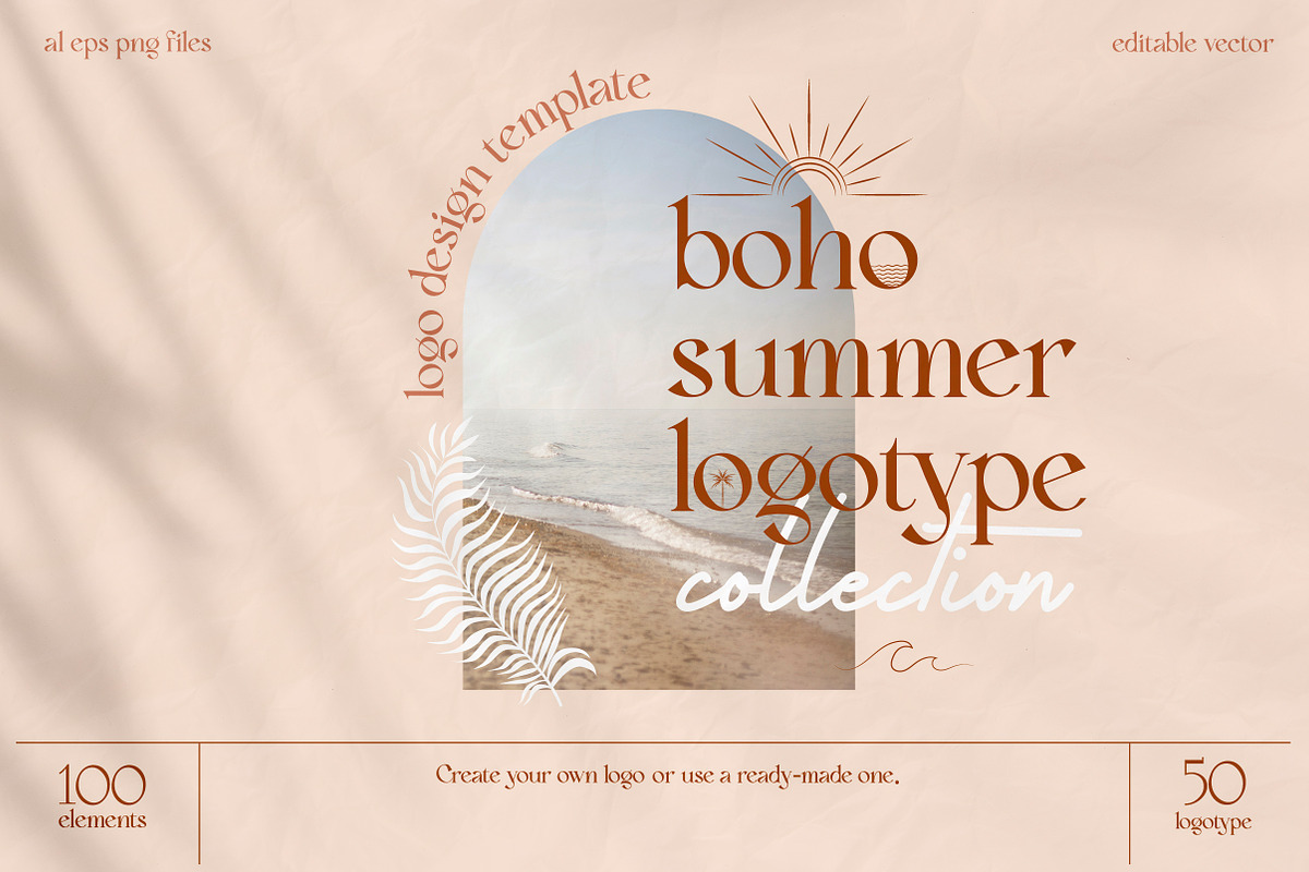 Boho Summer Logo, a Branding & Logo Template by Mio Buono (Photo 1 of 16)