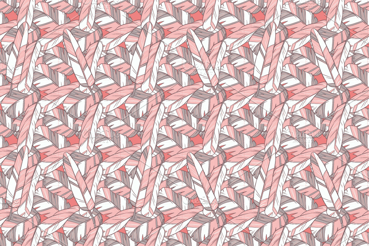 Seamless patterns with feathers preview 4