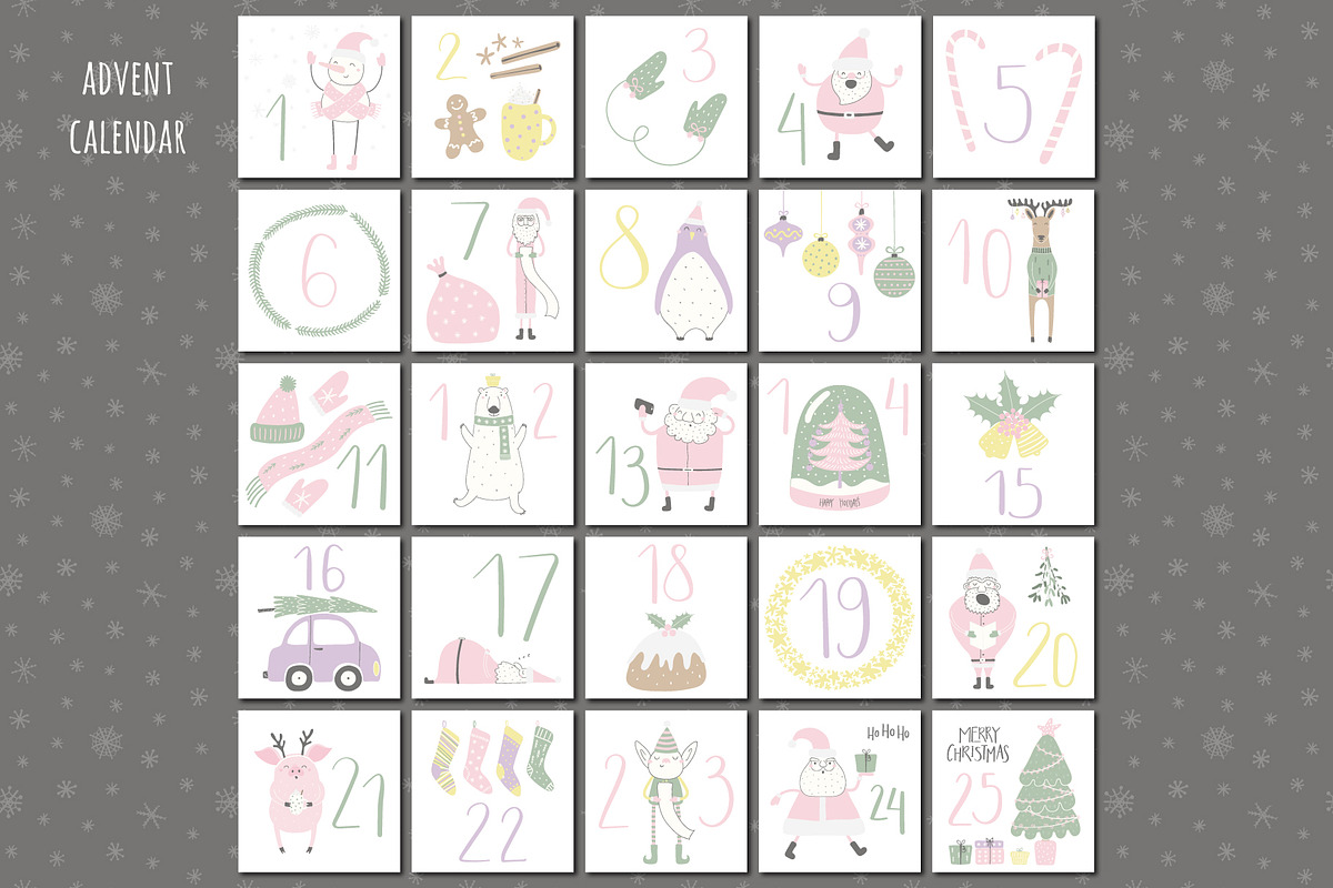 Christmas Bundle Cute Illustrations, a Seasonal Illustration by sceptical cactus (Photo 26 of 62)