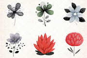Abstract Flower Clipart Bundle, an Illustration by DreamCafeArt (Thumbnail 4 of 8)