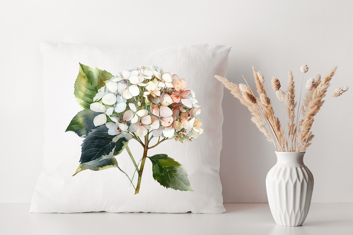White flower. Watercolor clipart col, a Decorative Illustration by ElenazlataArt (Photo 9 of 9)