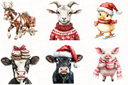 Christmas Animals Clipart, an Illustration by OK Design (Thumbnail 5 of 5)