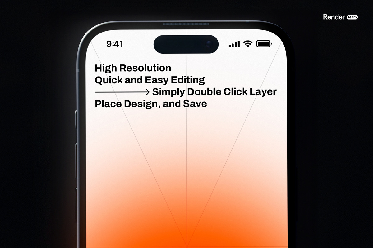iPhone 15 Pro Mockup, an iPhone Mockup by Renderteam (Photo 10 of 10)