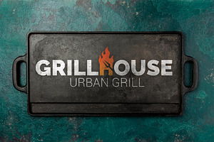 Letter H Fire Grill Logo