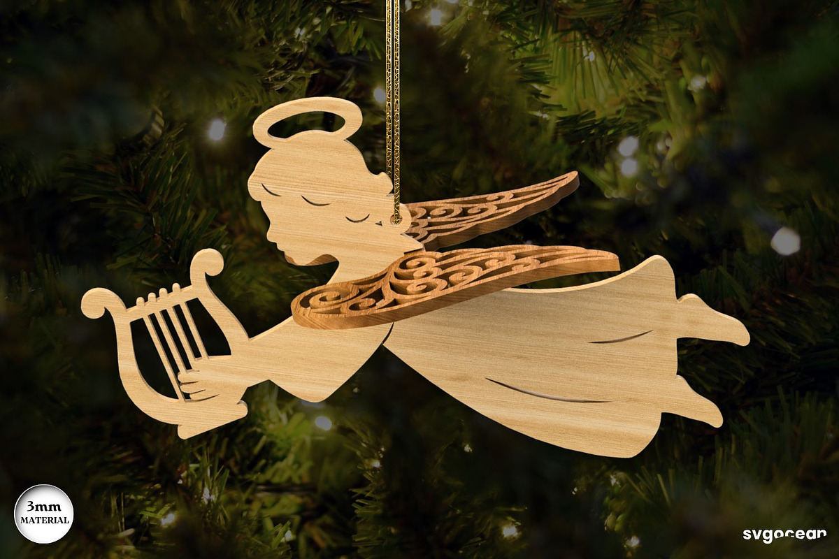 3D Christmas Angels Ornament Bundle, a Decorative Illustration by svgocean (Photo 15 of 20)