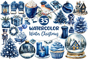 Navy Blue Winter Christmas Clipart, an Illustration by Dream Creation (Thumbnail 1 of 7)