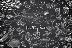 Chalkboard food set