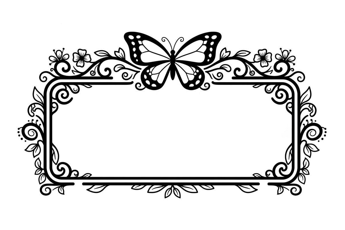 Butterfly Floral Frame SVG Bundle, an Illustration by Creativeshirt (Photo 26 of 31)