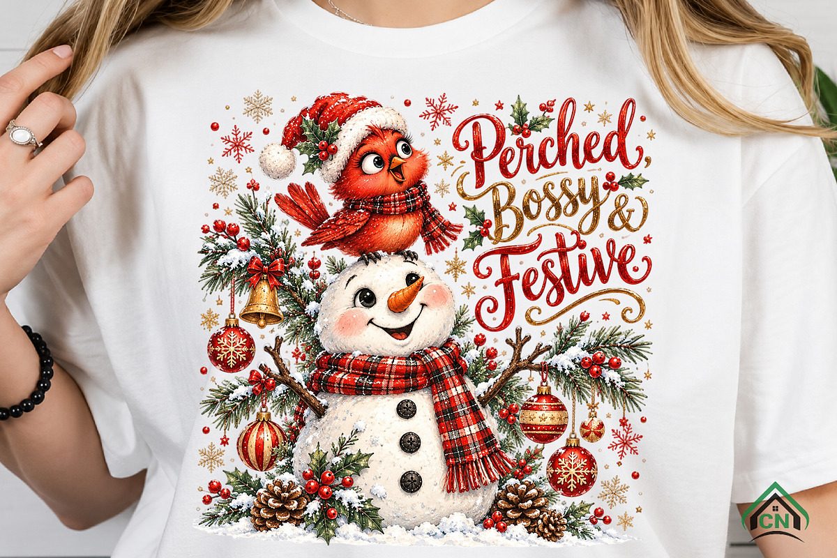 Perched, Bossy & Festive Christmas, a Seasonal Illustration by Craft Nest (Photo 4 of 6)
