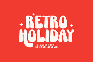Retro Holiday - Groovy Display Font, a Handwritten Font by SaktiAvellin