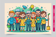Cleaning crew with tools, an Illustration by Tanuart (Thumbnail 2 of 2)