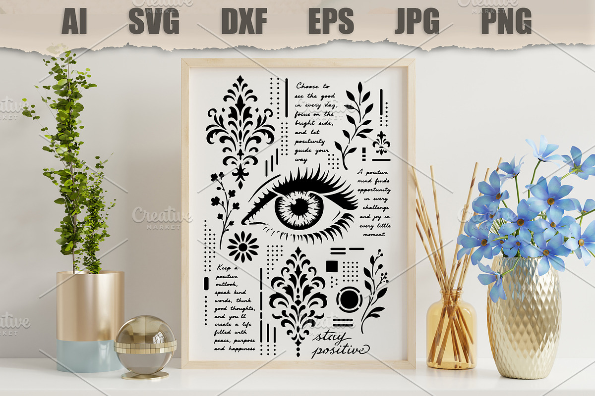 Stencil Eye Floral, an Object Illustration by MARYCRAFTIRIA (Photo 3 of 3)