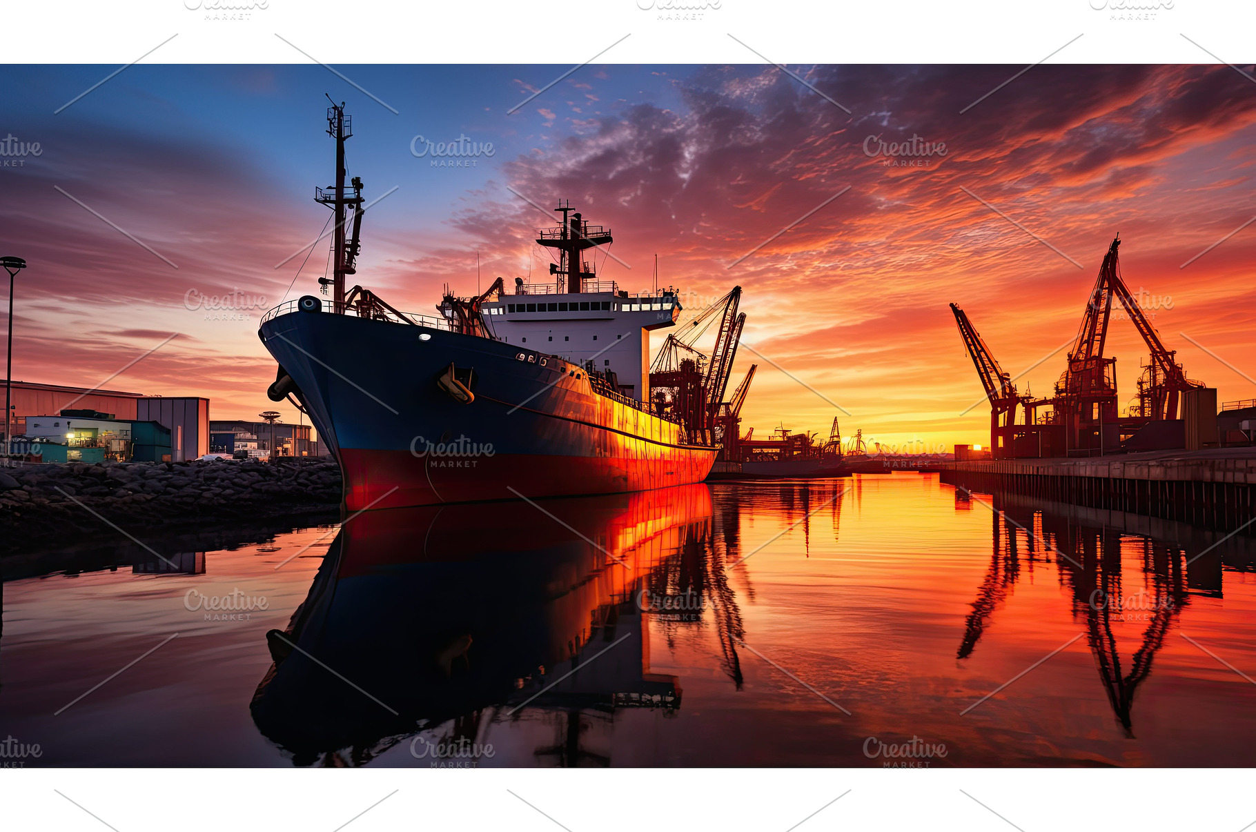transportation dock Shipyard ship ai, a Background Photo by pikepicture
