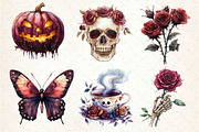 Burgundy Halloween Clipart, an Illustration by Dream Creation (Thumbnail 5 of 7)