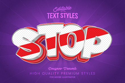 White and Red Text Style
