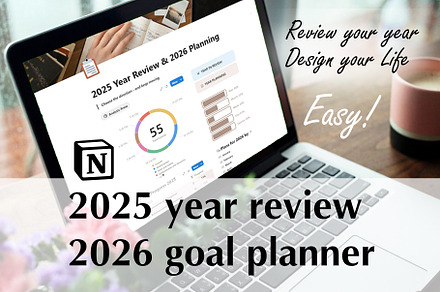 2025 Review & 2026 Planner Template, a Templates & Theme by PSD templates and Photos