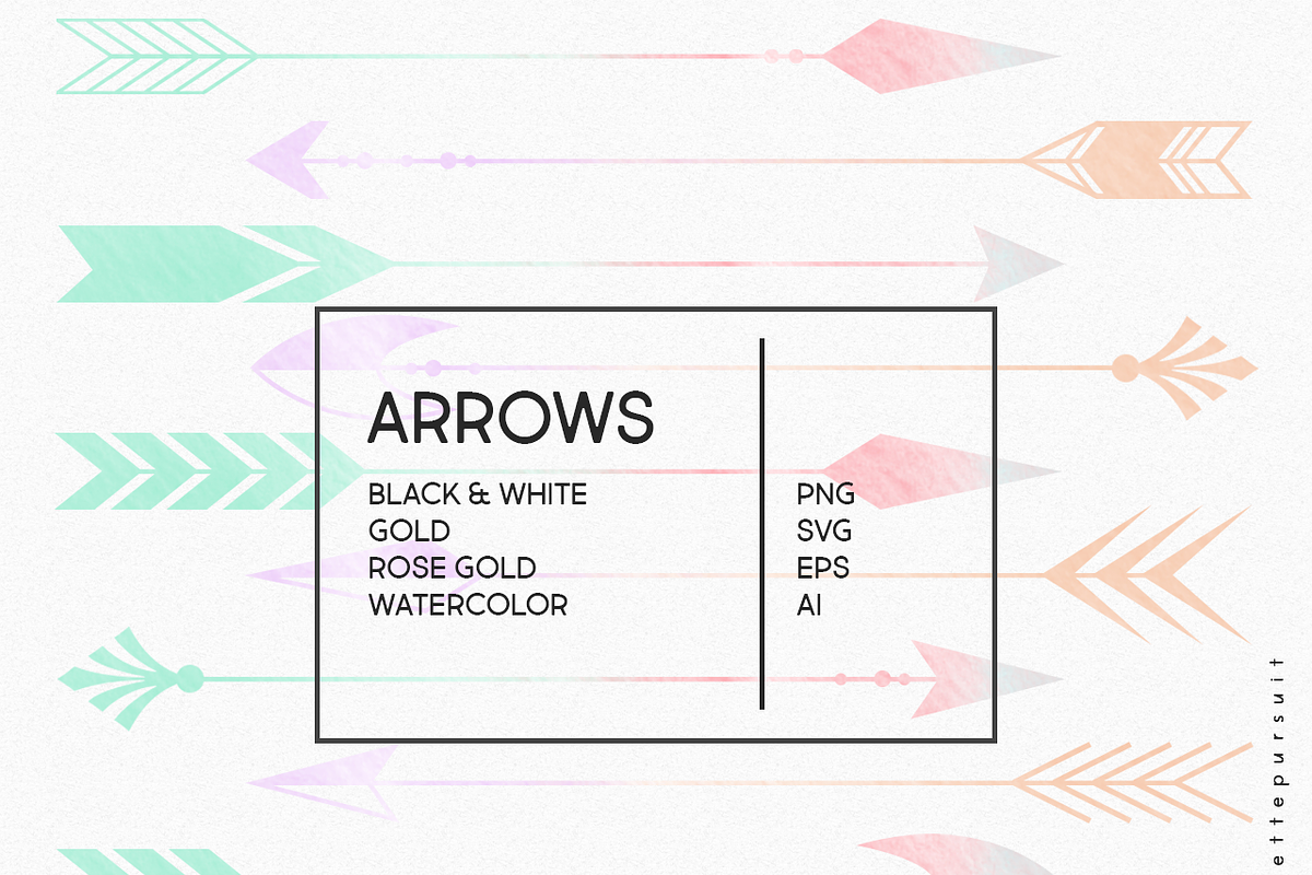 SVG Arrows, Gold Foil & Watercolor, a Graphic by Palette Pursuit (Photo 5 of 6)