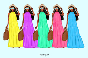 Summer Fashion Girl Clipart