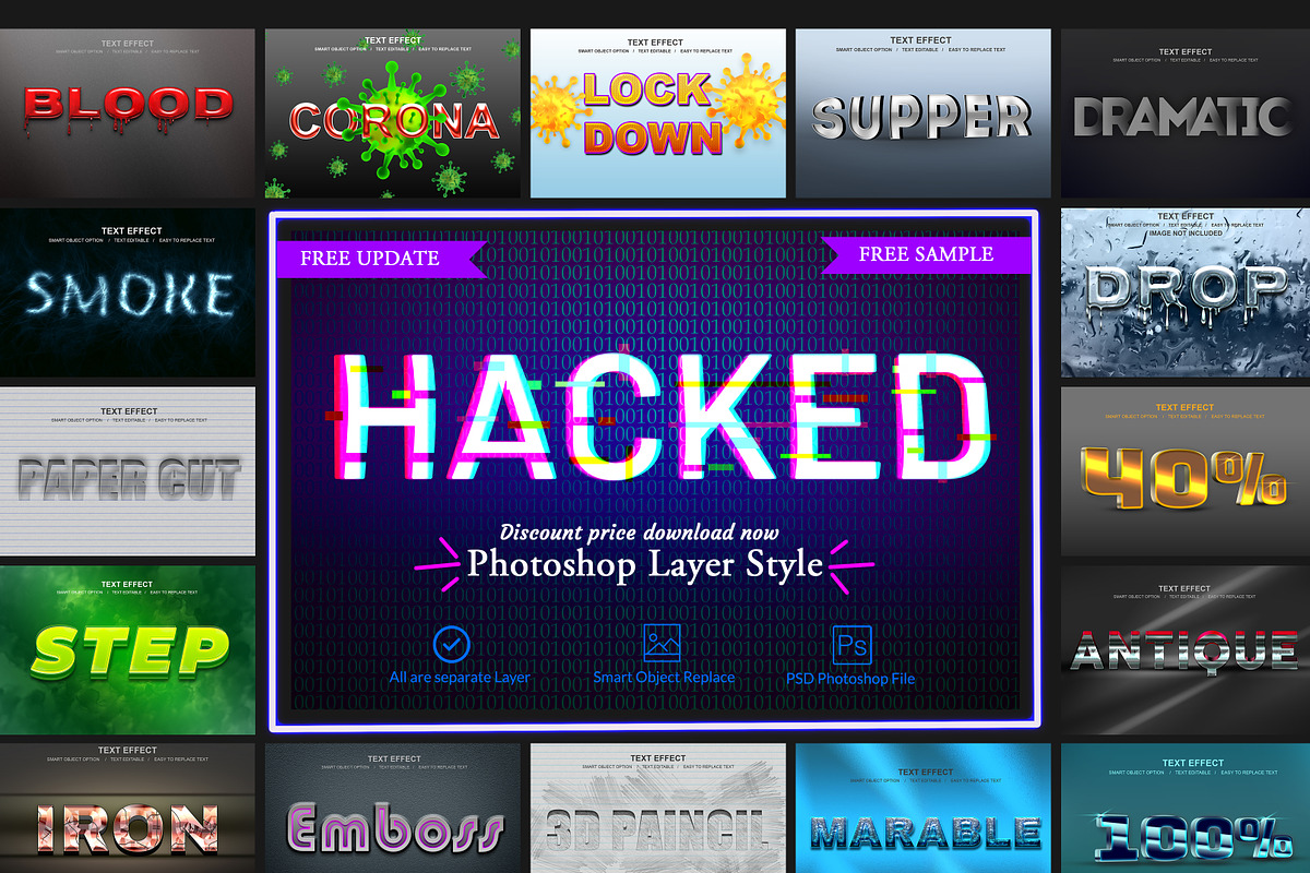 Photoshop Layer Style Bundle, a Layer Style Add-On by MRI STUDIO (Photo 1 of 30)