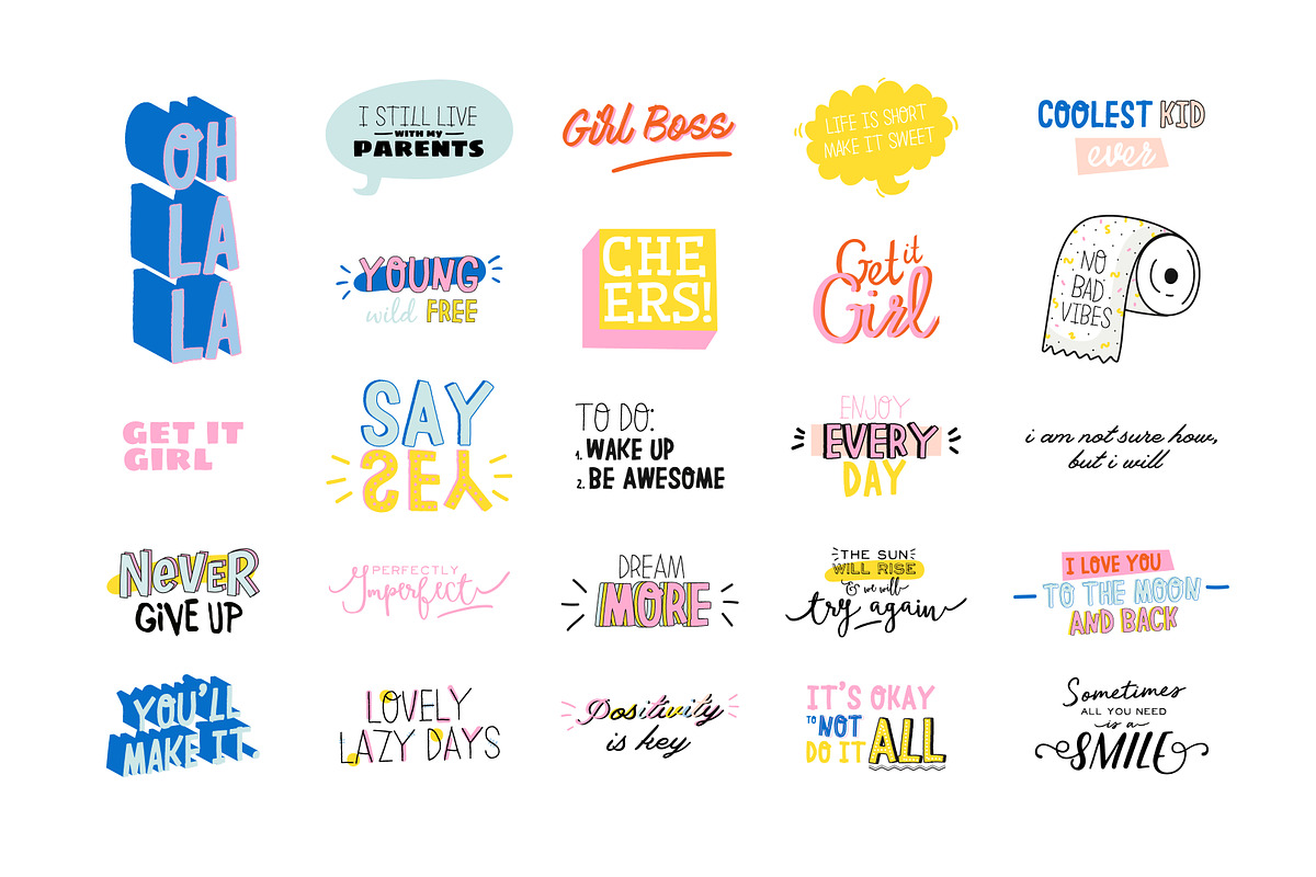 Girl Power Clipart & Quotes BUNDLE, a Graphic by Ruslana Lubenets (Photo 31 of 53)