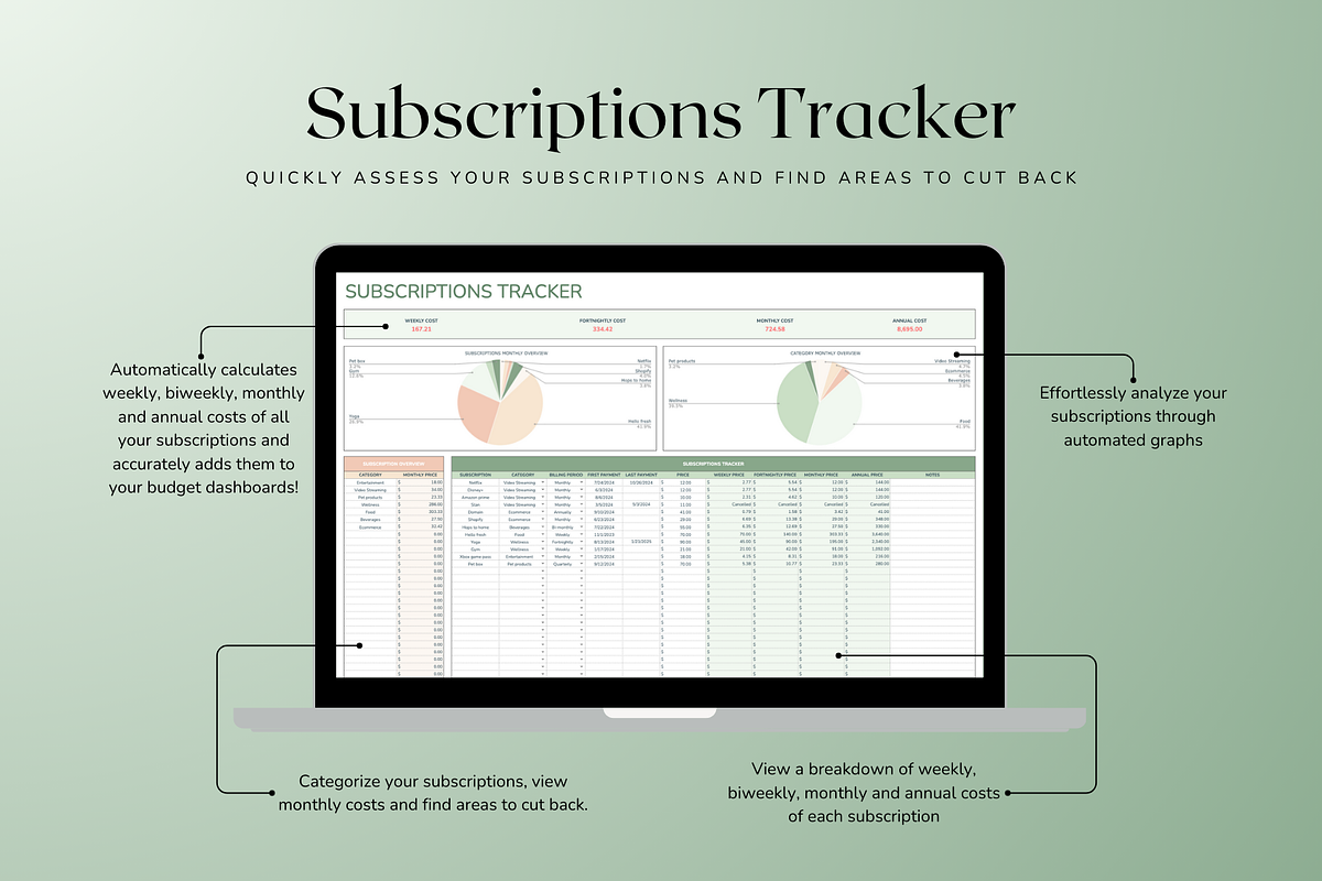 Standard Biweekly Budget - Green, a Templates & Theme by The Creative Plans co (Photo 5 of 10)