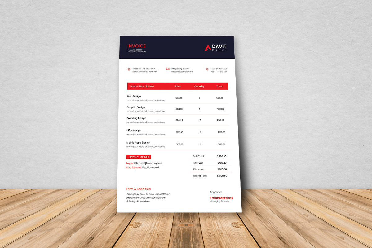Invoice- Doc, Pdf, Psd, Ai, Eps, a Stationery Template by UI_Expert (Photo 5 of 7)