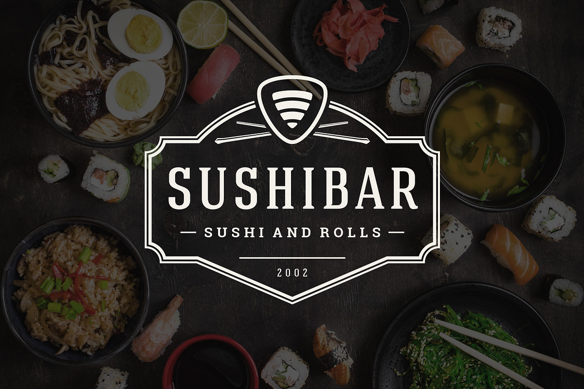 18 Sushi Bar Logos and Badges, a Branding & Logo Template by Vasya Kobelev (Photo 10 of 13)