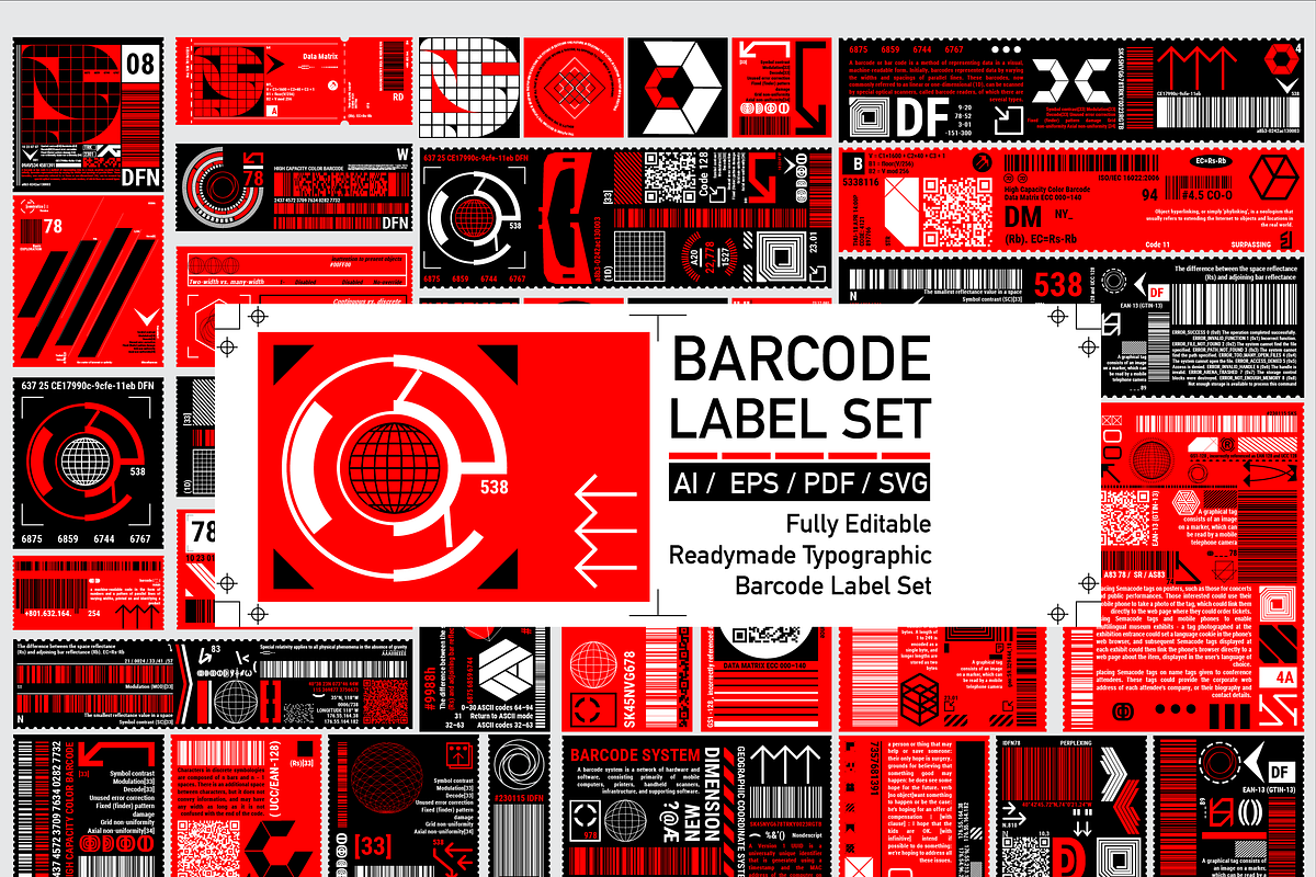 Colored Barcode Label Set