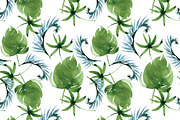 watercolor tropical leaves, patterns, an Illustration by Olesya Morokhovets (Thumbnail 6 of 11)