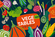 Vegetables, vector, a Food Illustration by Olha Kalyta (Thumbnail 1 of 10)