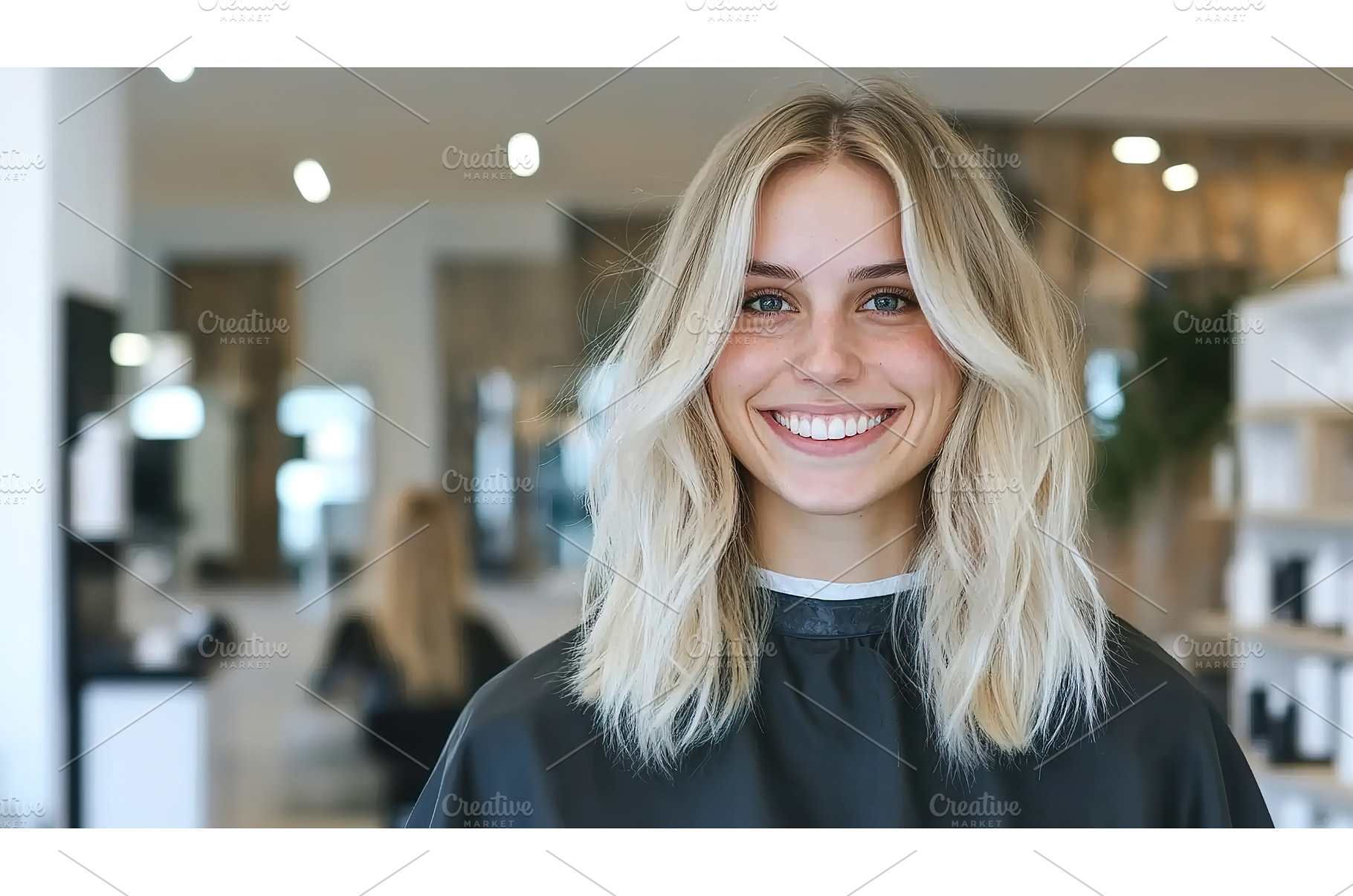 Happy customer enjoying new haircut, a Beauty & Fashion Photo by Lermont51